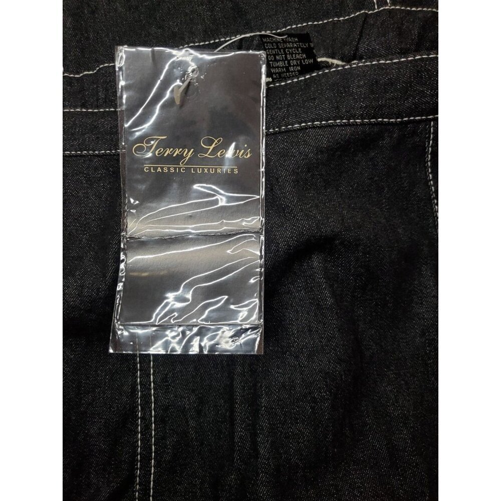 NWT Terry Lewis Plus Size 3XL A-Line Denim Jean Skirt Midi Dark Seamed Slimming - Picture 12 of 14